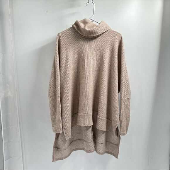 Hudson Gray Oversized Soft Turtleneck Sweater Oatmeal Hi-Low Hem 3XL - Picture 1 of 11